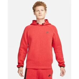 Nike Sportswear Tech Fleece men's pullover hoodie in red size small - NEW